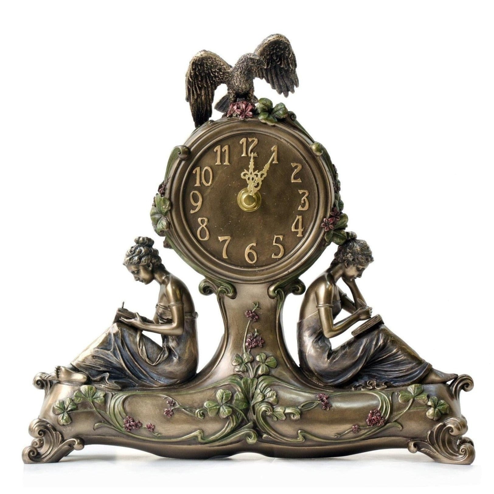 Clock with two Women and Eagle on top | Clocks | Home Decor