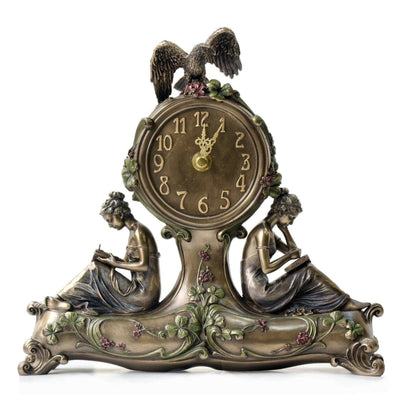 Clock with two Women and Eagle on top | Clocks | Home Decor