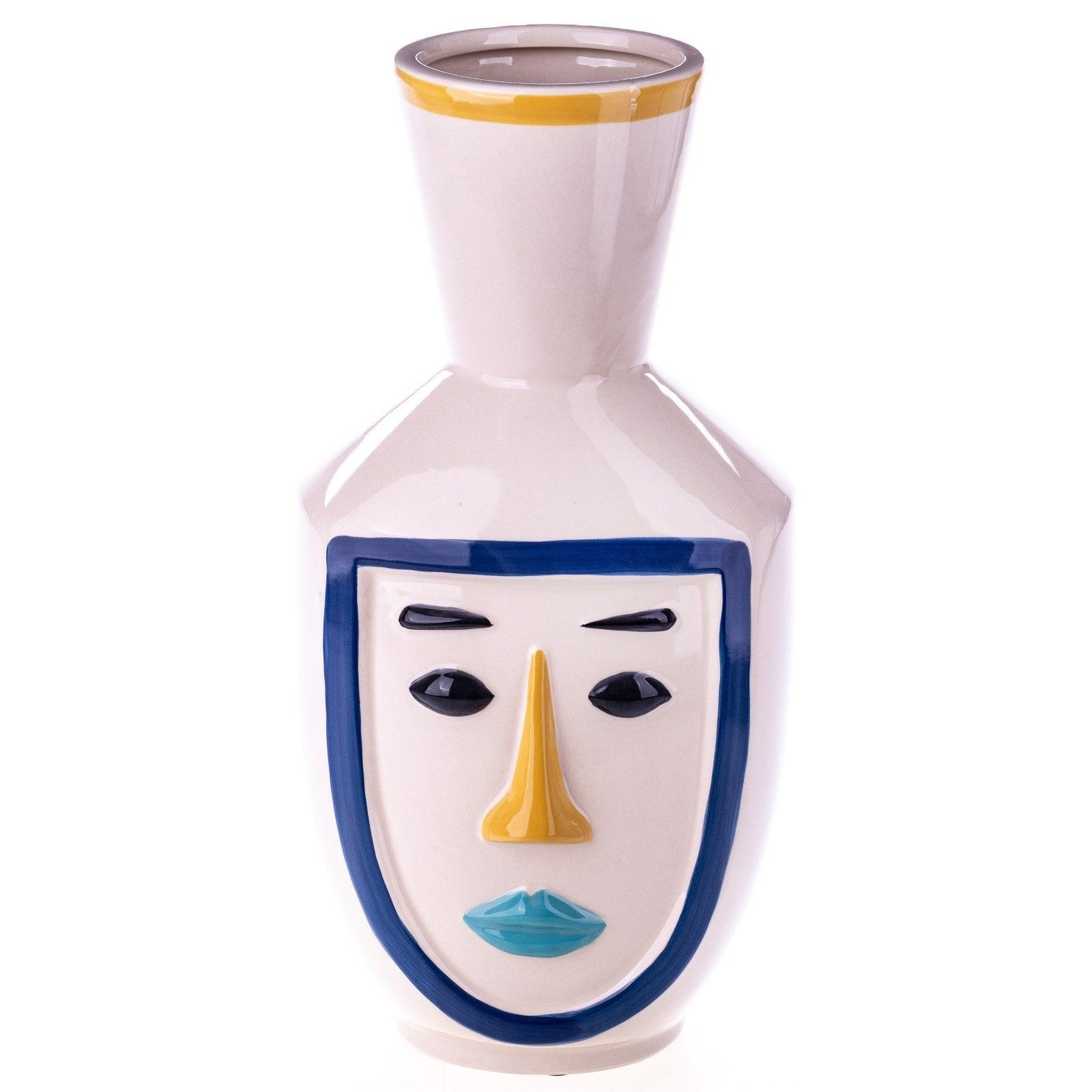 Contemporary Face Motif Ceramic Vase | Vases & Bowls | Home Decor