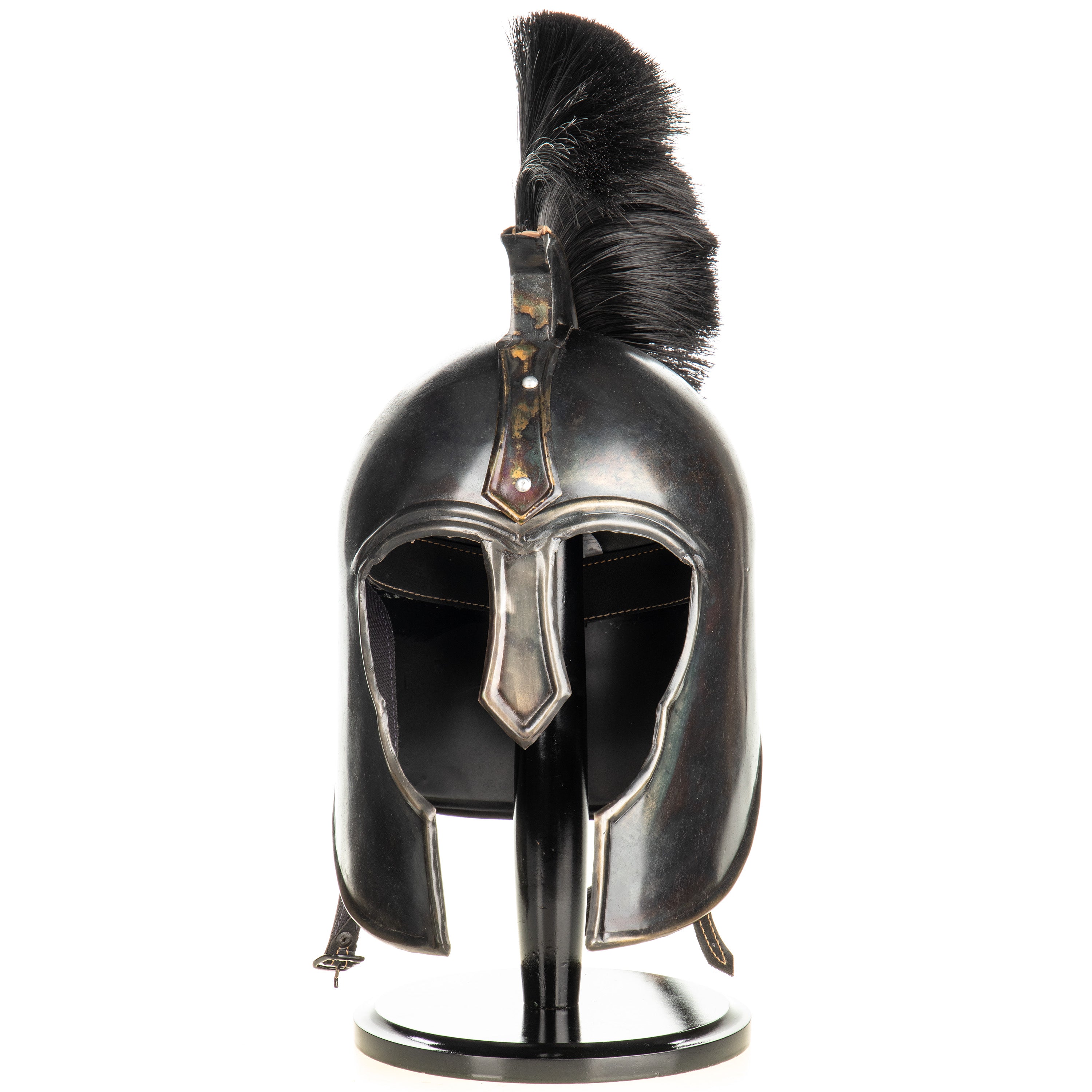 Knight Helmet on Wooden Stand – Medieval Armour Replica