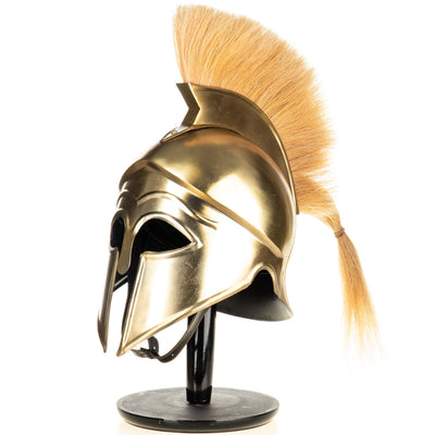 Knight Helmet on Wooden Stand – Medieval Armour Replica (B)