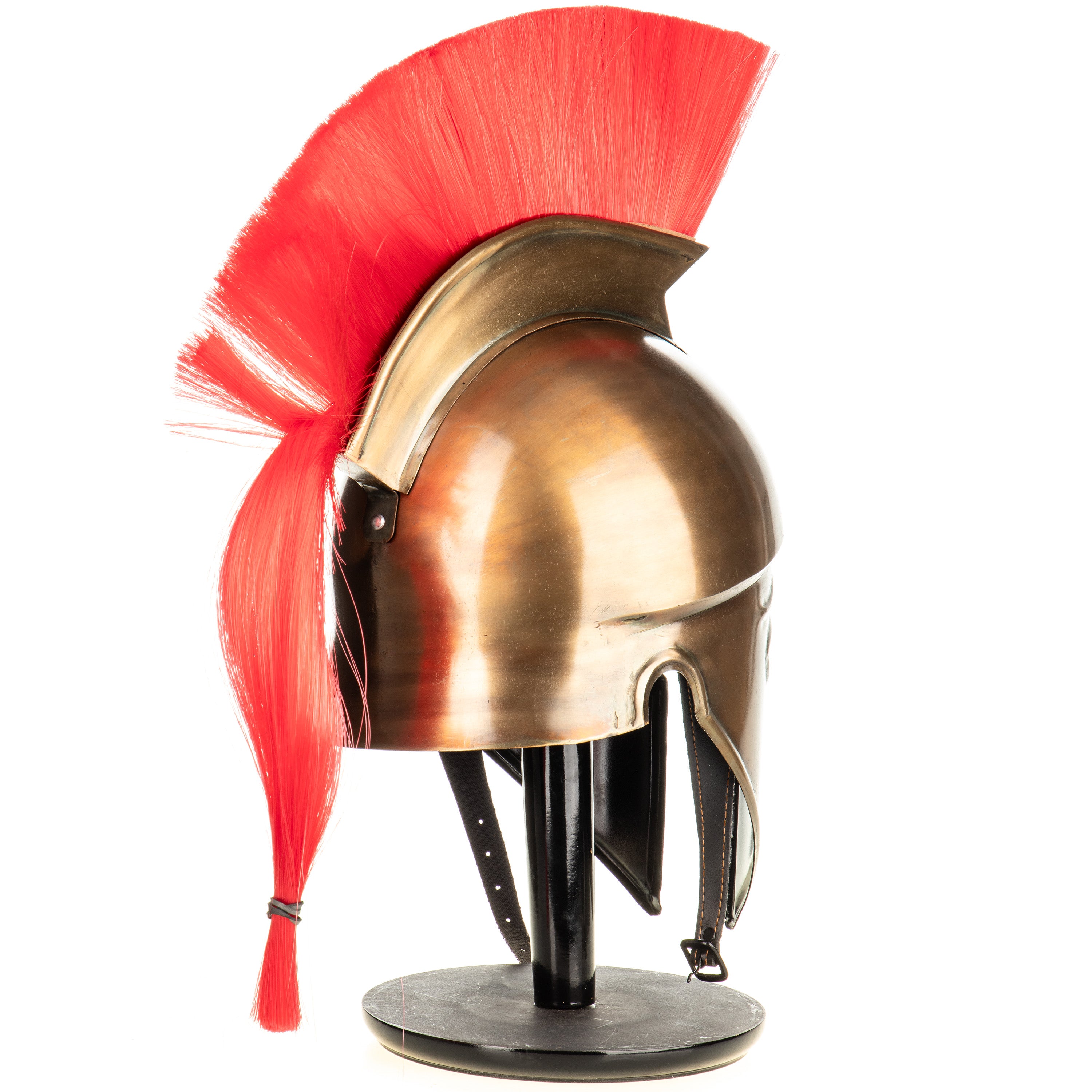 Knight Helmet on Wooden Stand – Medieval Armour Replica (R) – view 2