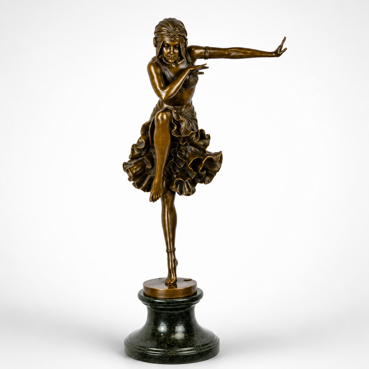Art Deco Balancing Dancer | Handcrafted Bronze Decor