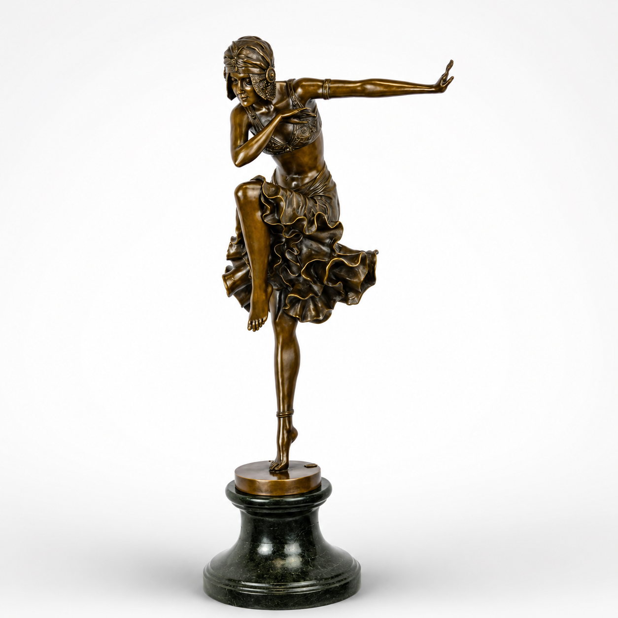 Art Deco Balancing Dancer | Handcrafted Bronze Decor
