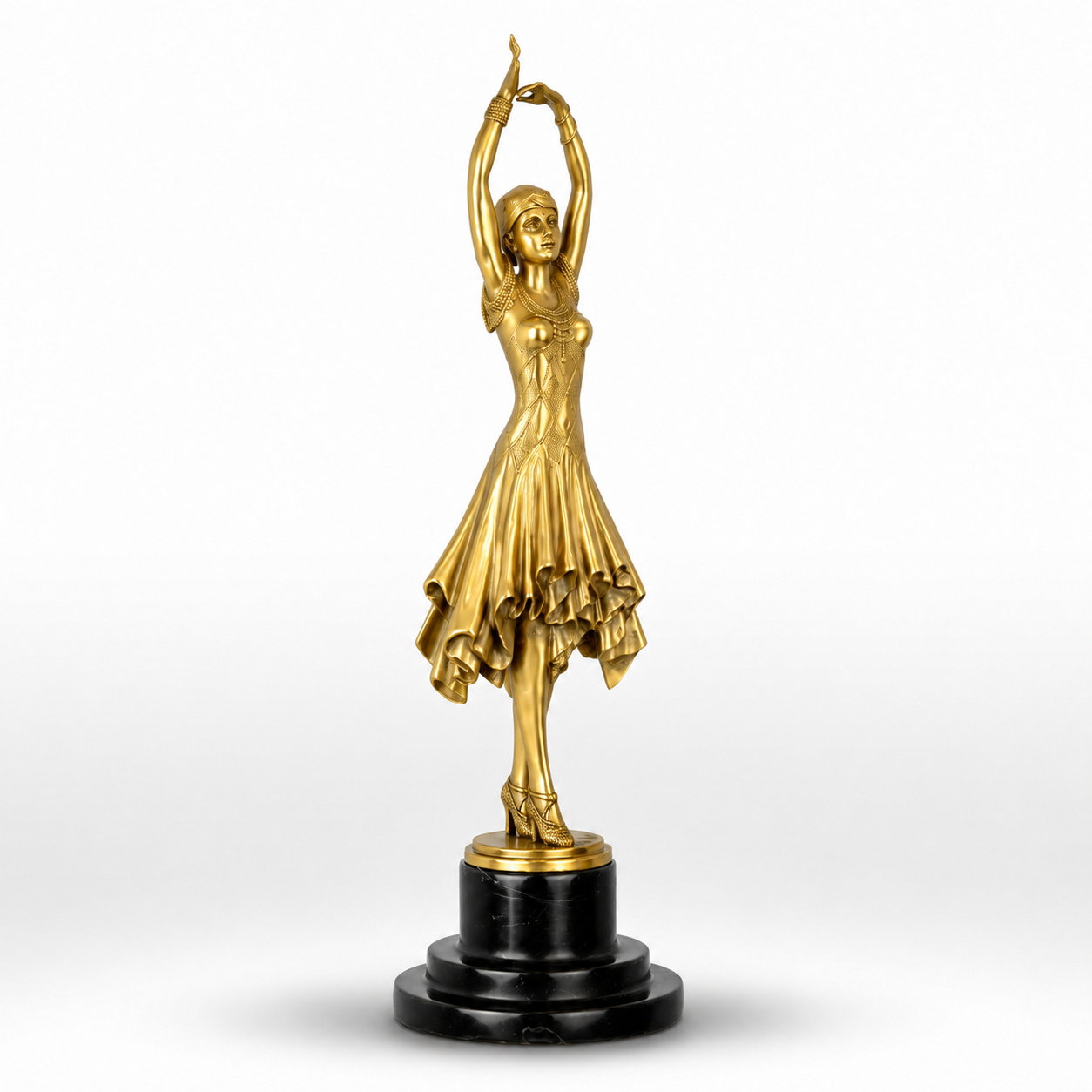 Polished Bronze Sculpture Called "miss Kita" | Handcrafted Bronze