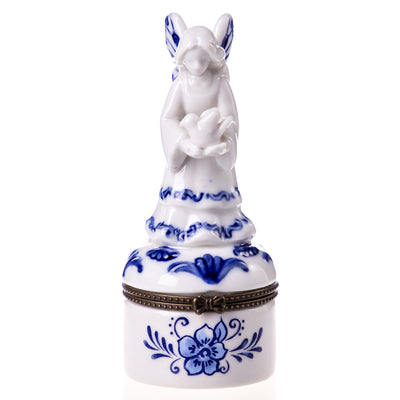 Porcelain box with angel | Handcrafted Ceramic Decor | Unique Home