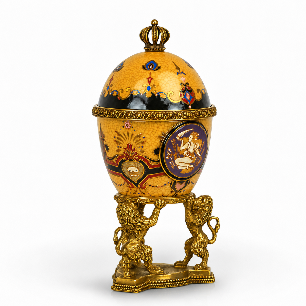 Rococo Imperial Egg Box | Handcrafted Brass Decor