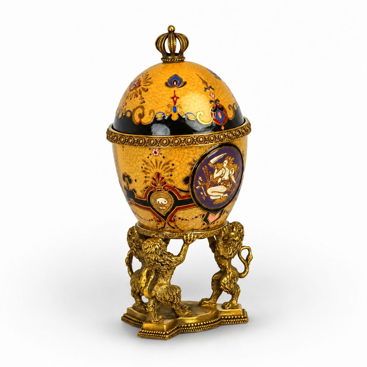 Rococo Imperial Egg Box | Handcrafted Brass Decor