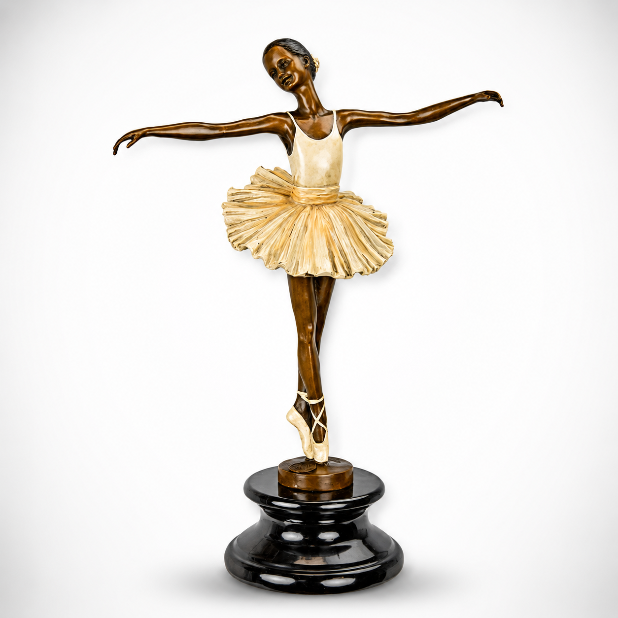 Ballerina Pose Sculpture | Handcrafted Bronze Decor