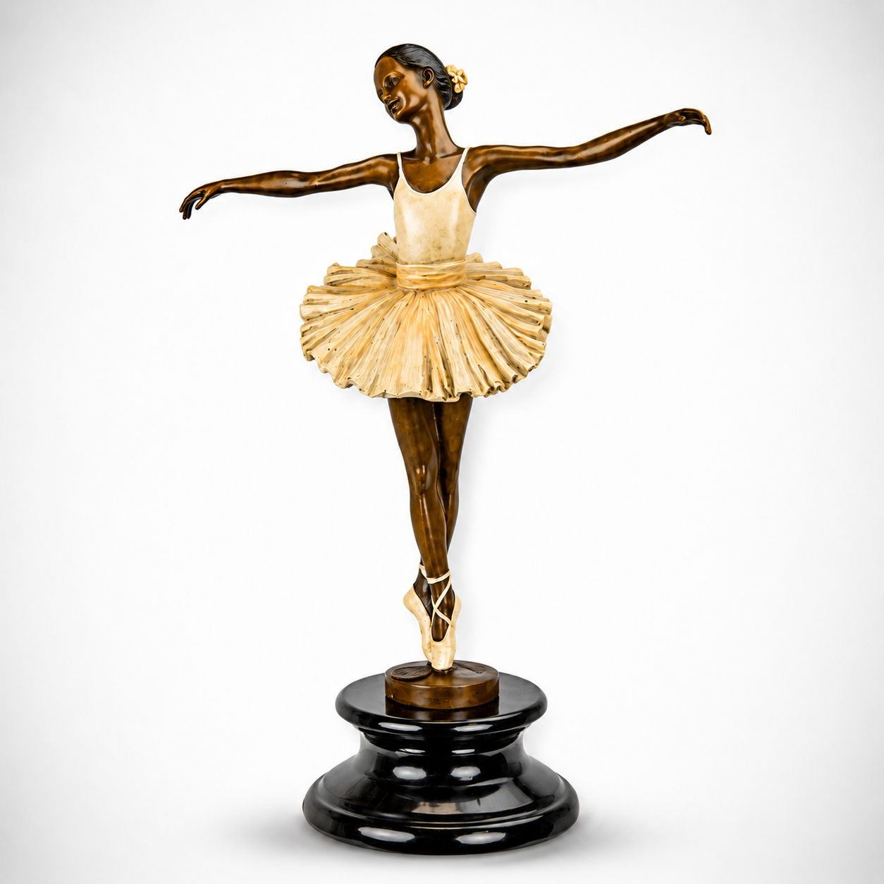Ballerina Pose Sculpture | Handcrafted Bronze Decor
