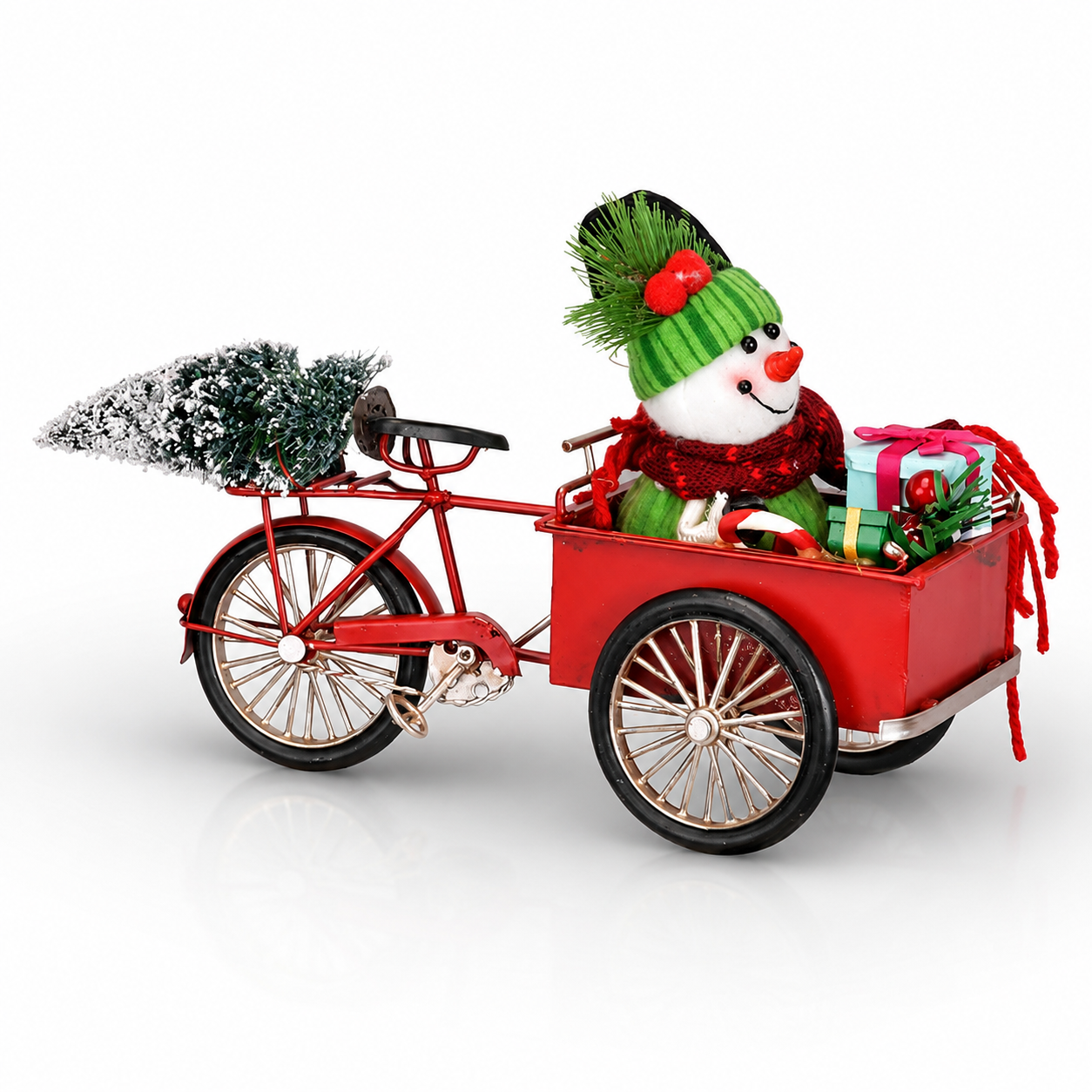 Tin Model of a Cargo Bike in Christmas Style, Tin & Model Collectibles