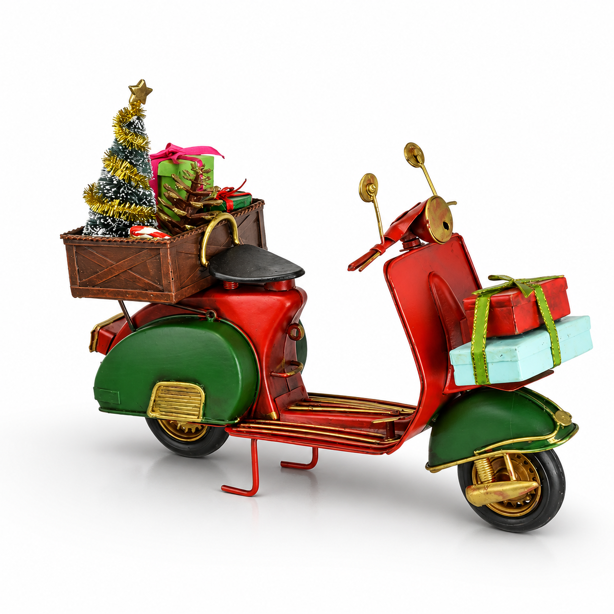 Tin Model of a Scooter in Christmas Style | Tin & Model Collectibles
