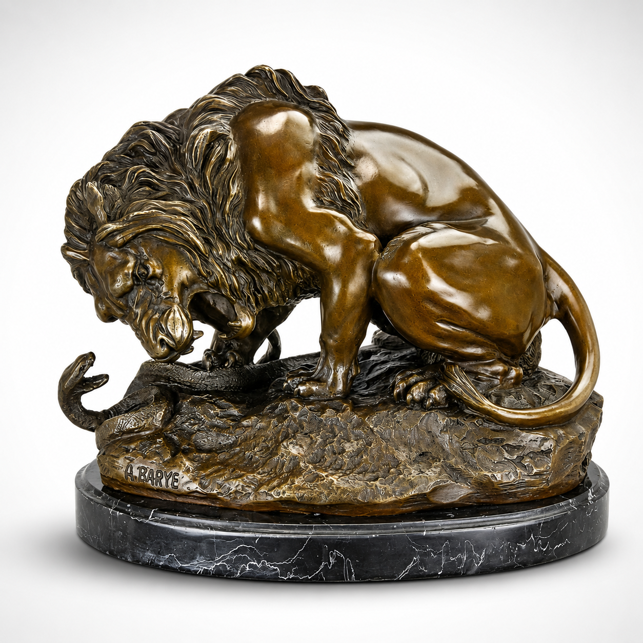 Lion & Serpent Sculpture | Animal Sculptures | Home Decor