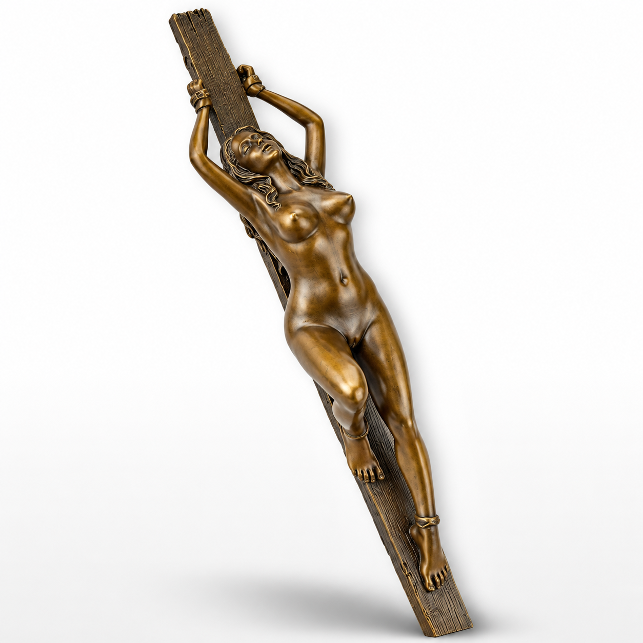 Bound Female Figure | Handcrafted Bronze Decor | Unique Home Accent