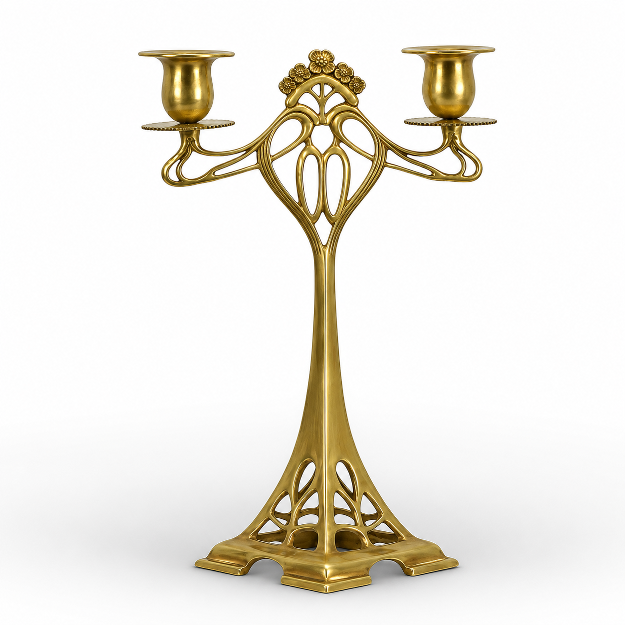 Art Nouveau Candelabra | Handcrafted Brass Decor