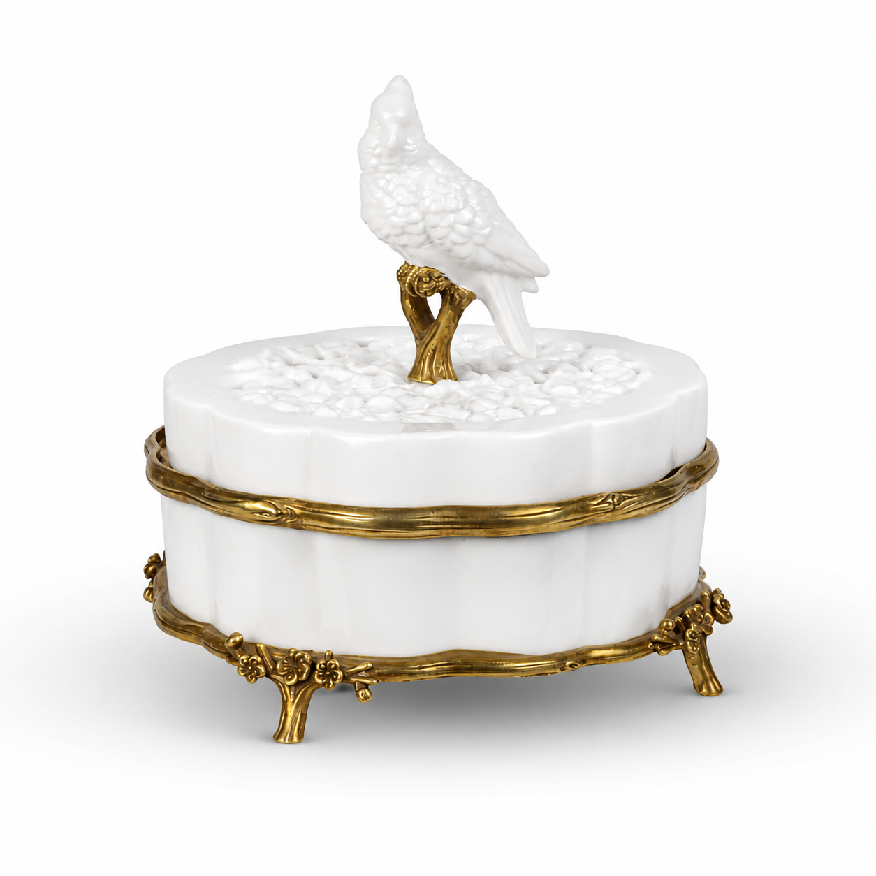 Bird Trinket Box | Handcrafted Porcelain Decor | Unique Home Accent