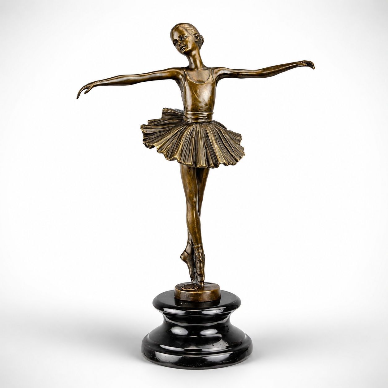 Ballet Dancer Pose Sculpture | Handcrafted Bronze Decor