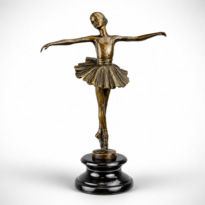 Ballet Dancer Pose Sculpture | Handcrafted Bronze Decor