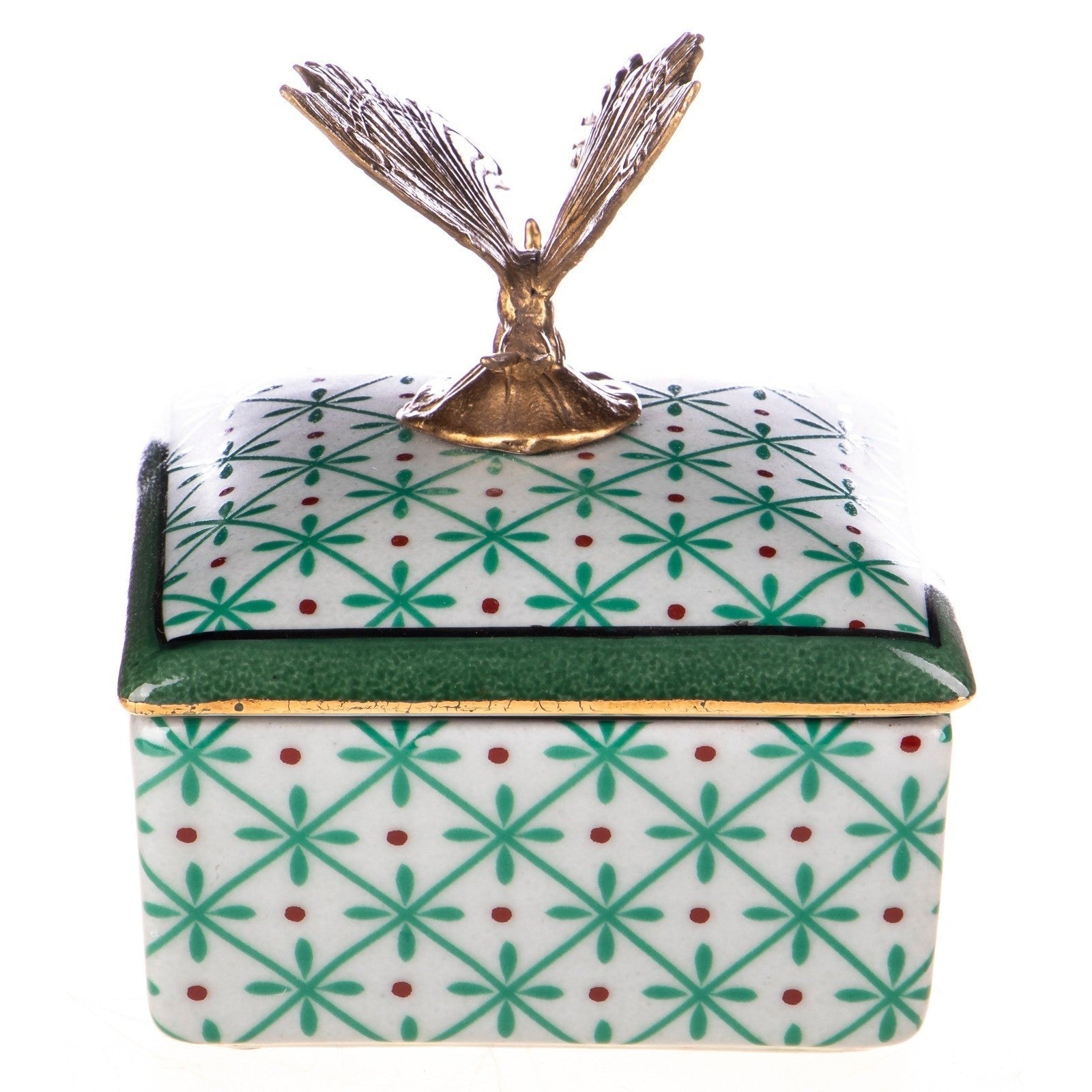 Decorative Porcelain Box with Butterfly Lid | Animal Sculptures