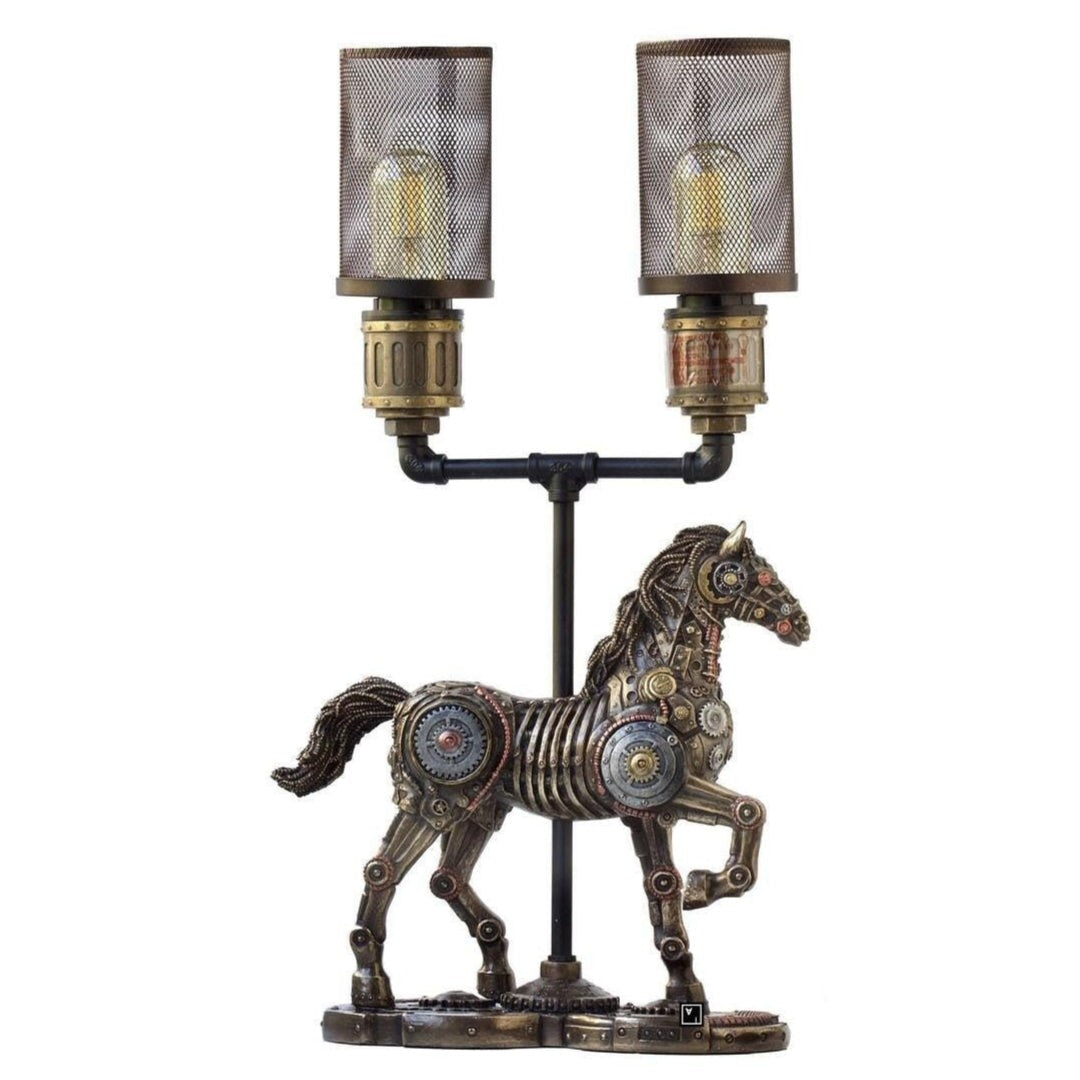 Desk Lamp with Trotting Horse | Lighting | Home Decor | Handcrafted