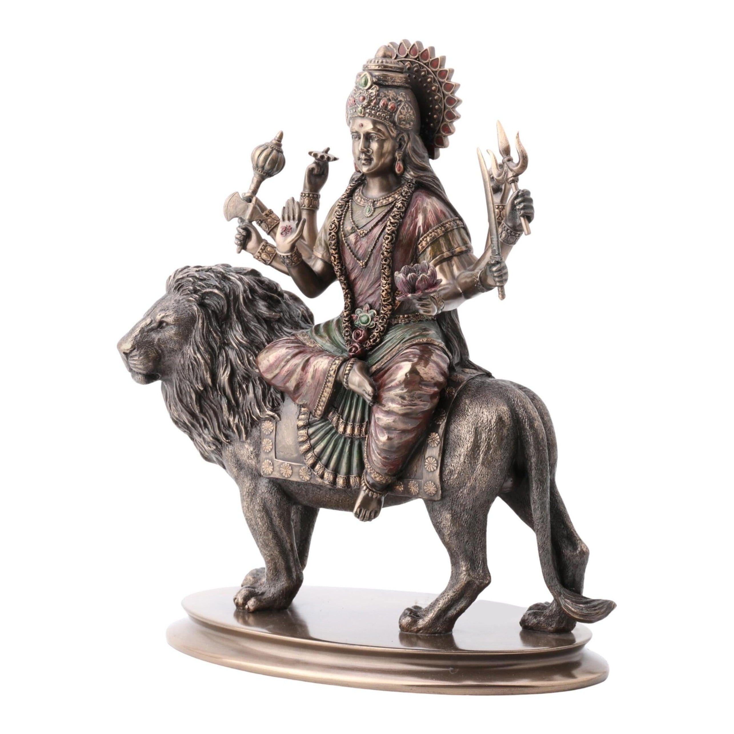 Durga Riding on Lion | Mythology & Deity Sculptures | Home Decor