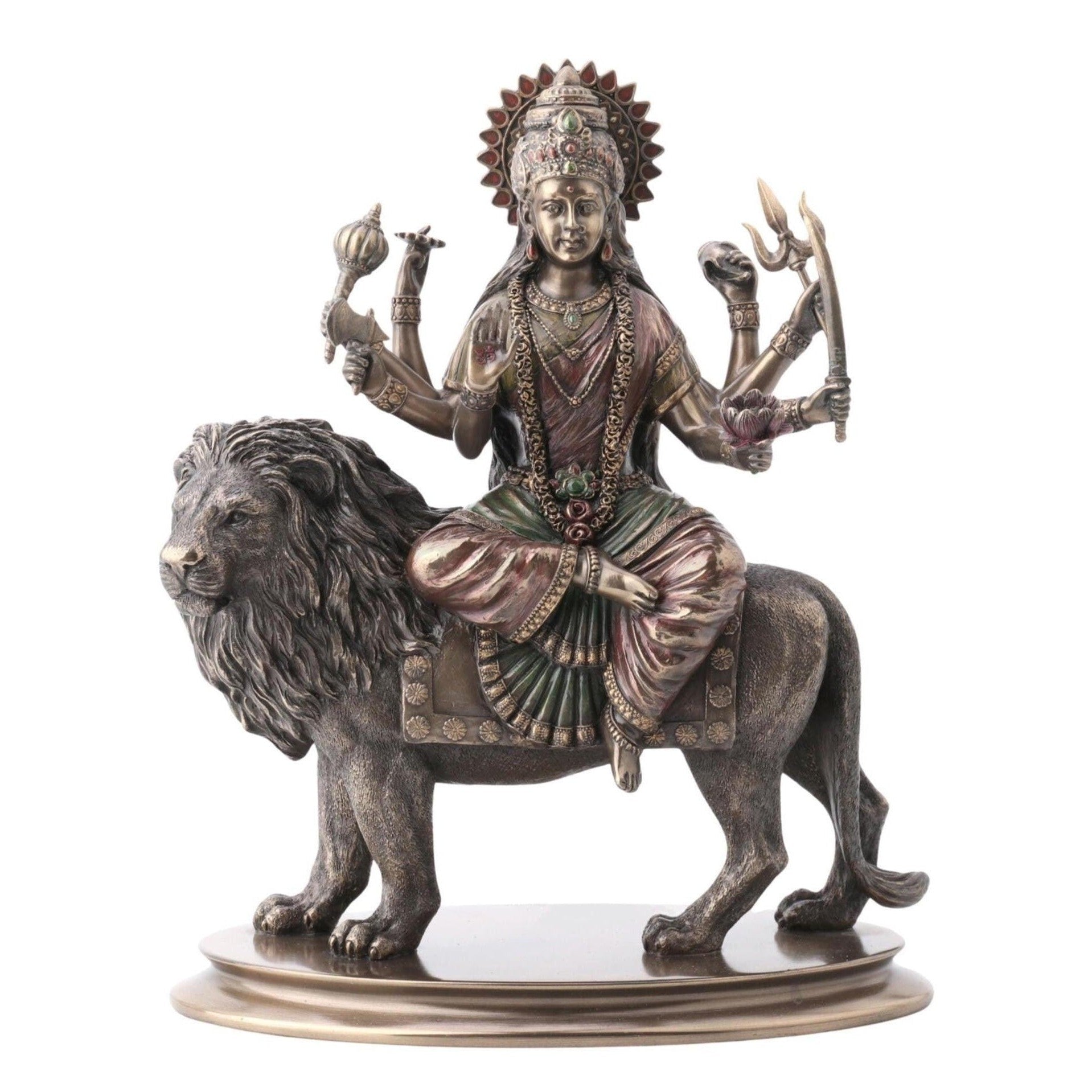 Durga Riding on Lion | Mythology & Deity Sculptures | Home Decor