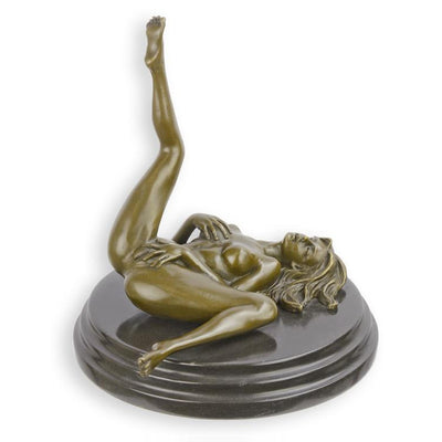 Reclining Female Nude Erotic Bronze Sculpture