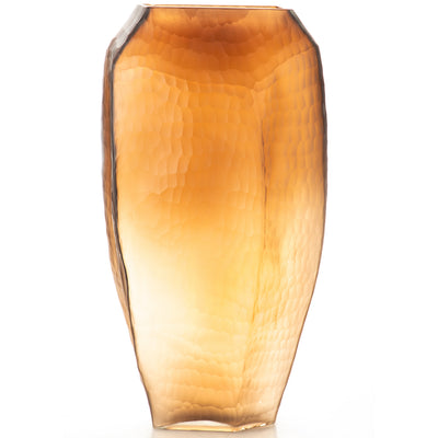 Hand-cut glass vase | Handcrafted Glass Decor | Unique Home Accent