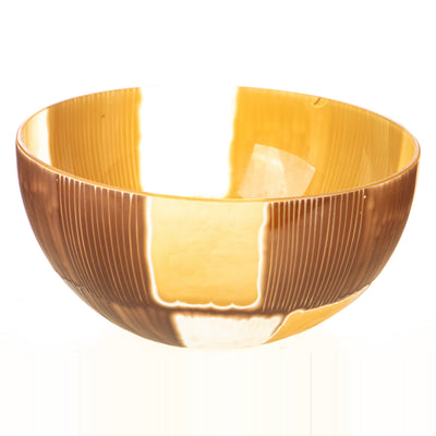 Hand-cut glass bowl | Handcrafted Glass Decor | Unique Home Accent