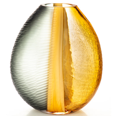 Hand-cut glass vase | Handcrafted Glass Decor | Unique Home Accent