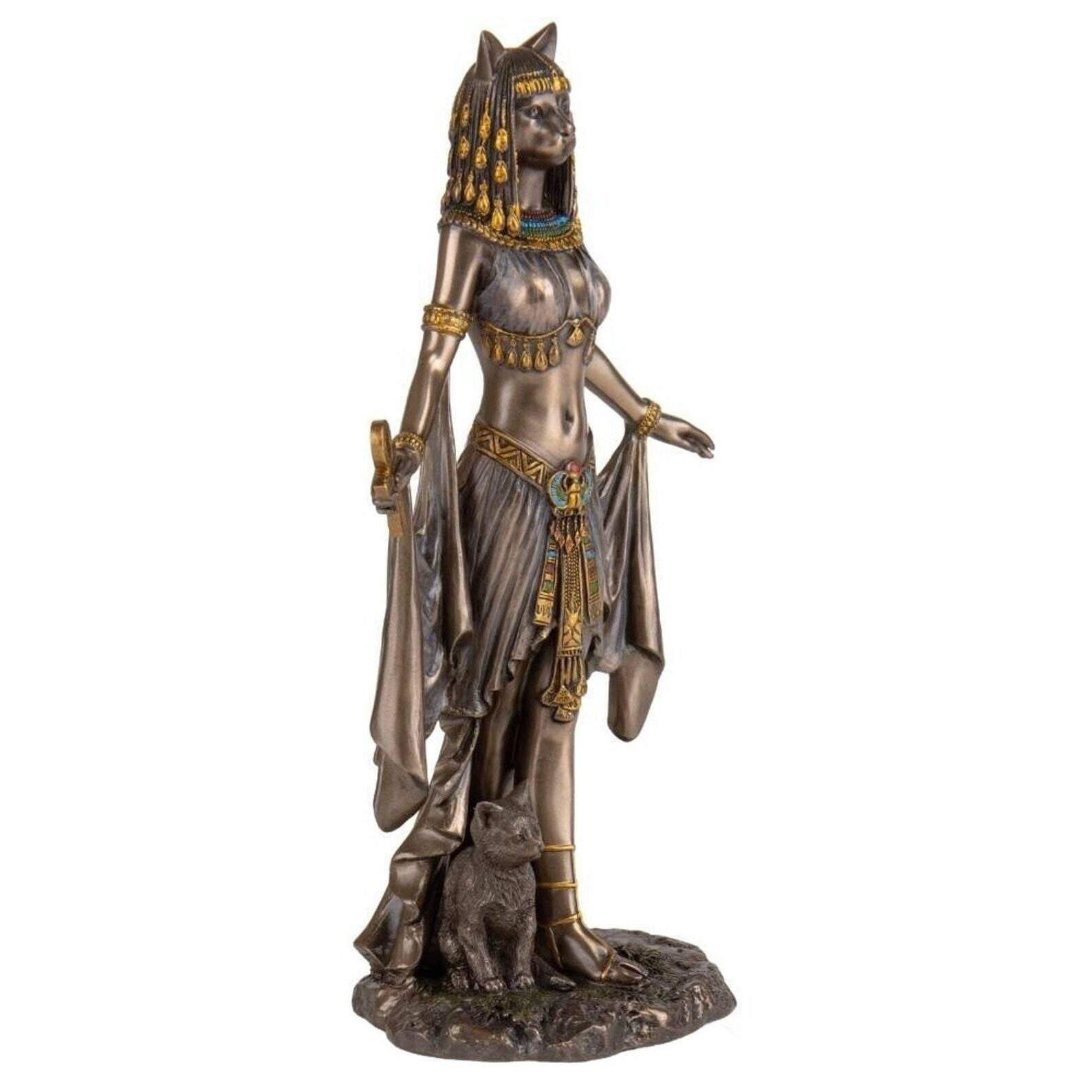 Egyptian Bastet with Ankh Cat | Animal Sculptures | Home Decor
