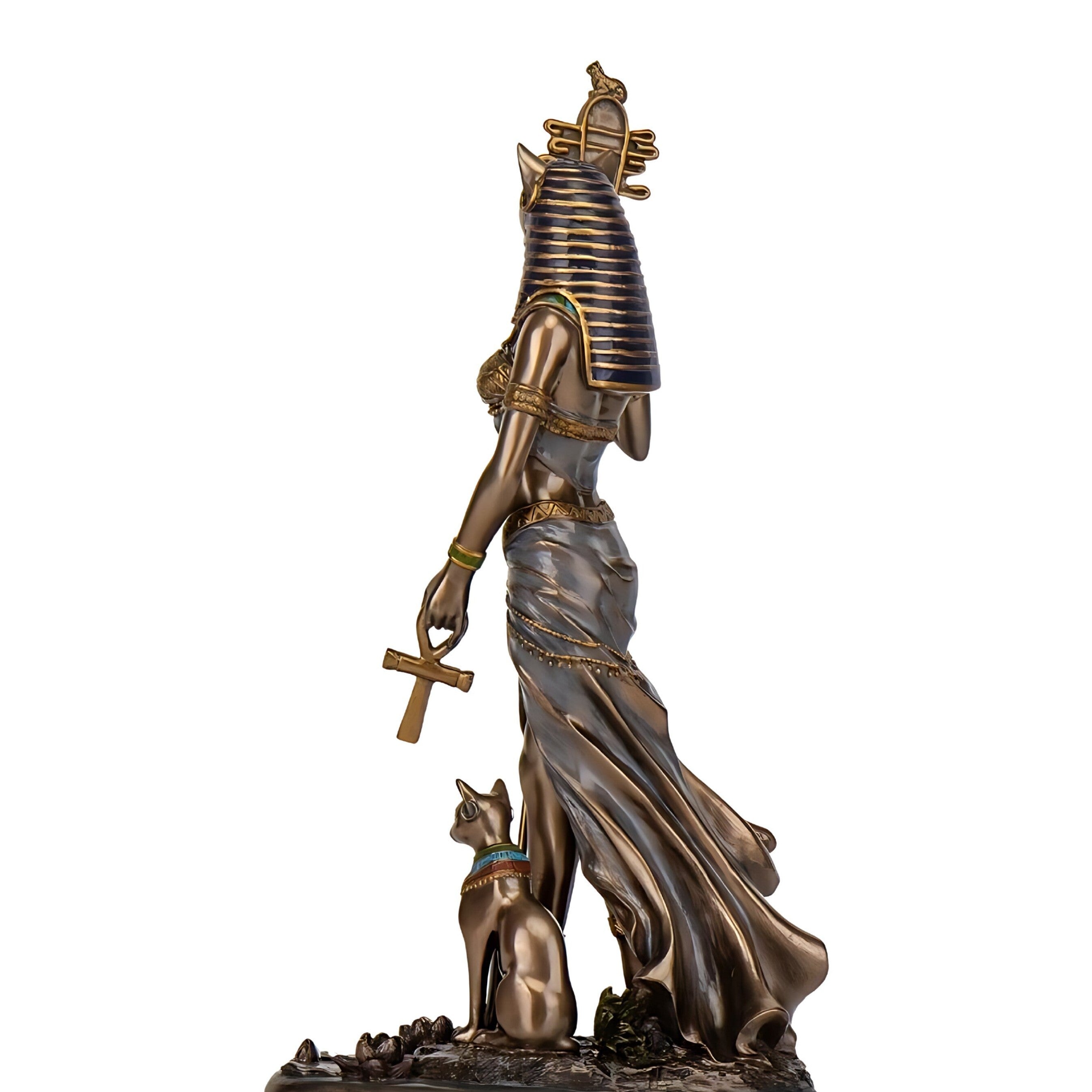 Egyptian Goddess Bastet Holding Sistrum and Ankh, Mythology & Deity Sc