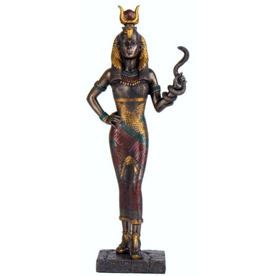 Egyptian Goddess Hathor Holding Snake | Mythology & Deity Sculptures