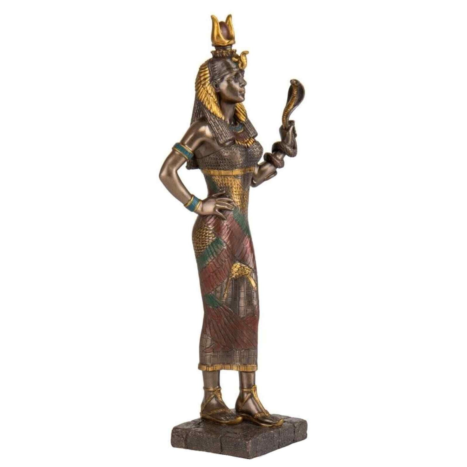 Egyptian Goddess Hathor Holding Snake | Mythology & Deity Sculptures