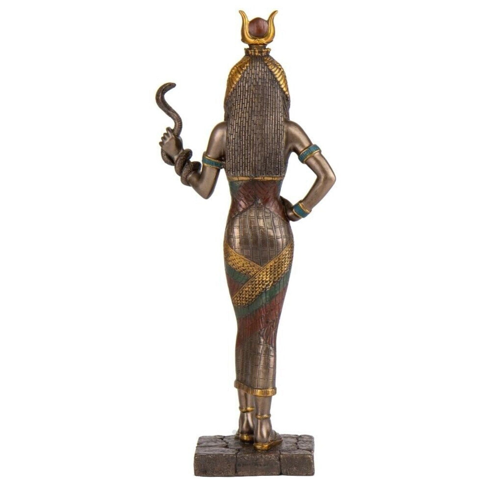 Egyptian Goddess Hathor Holding Snake | Mythology & Deity Sculptures