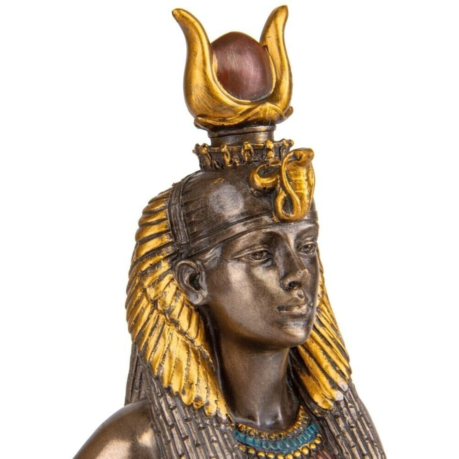 Egyptian Goddess Hathor Holding Snake | Mythology & Deity Sculptures