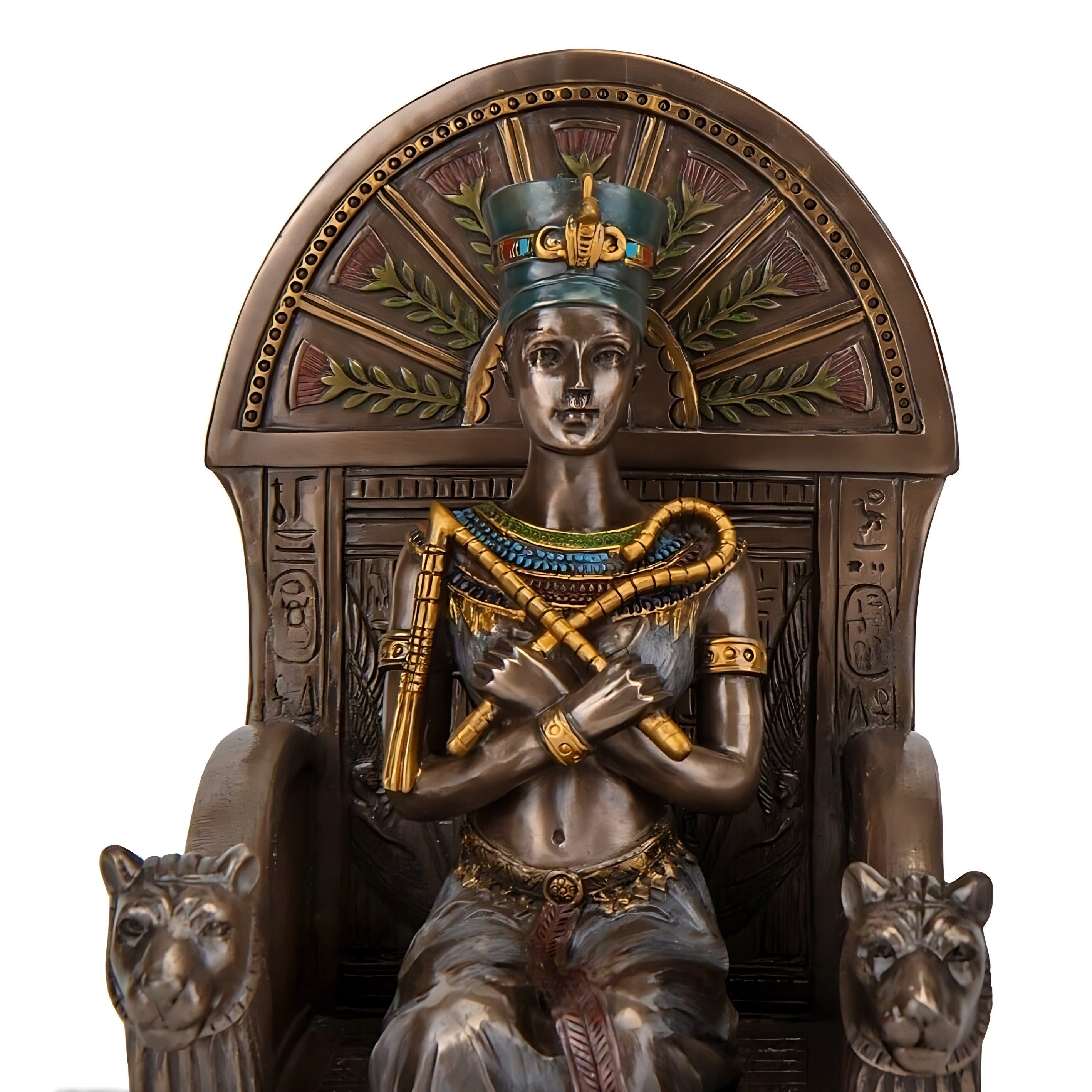 Egyptian Queen Nefertiti sitting in Throne | Figurines & Statues