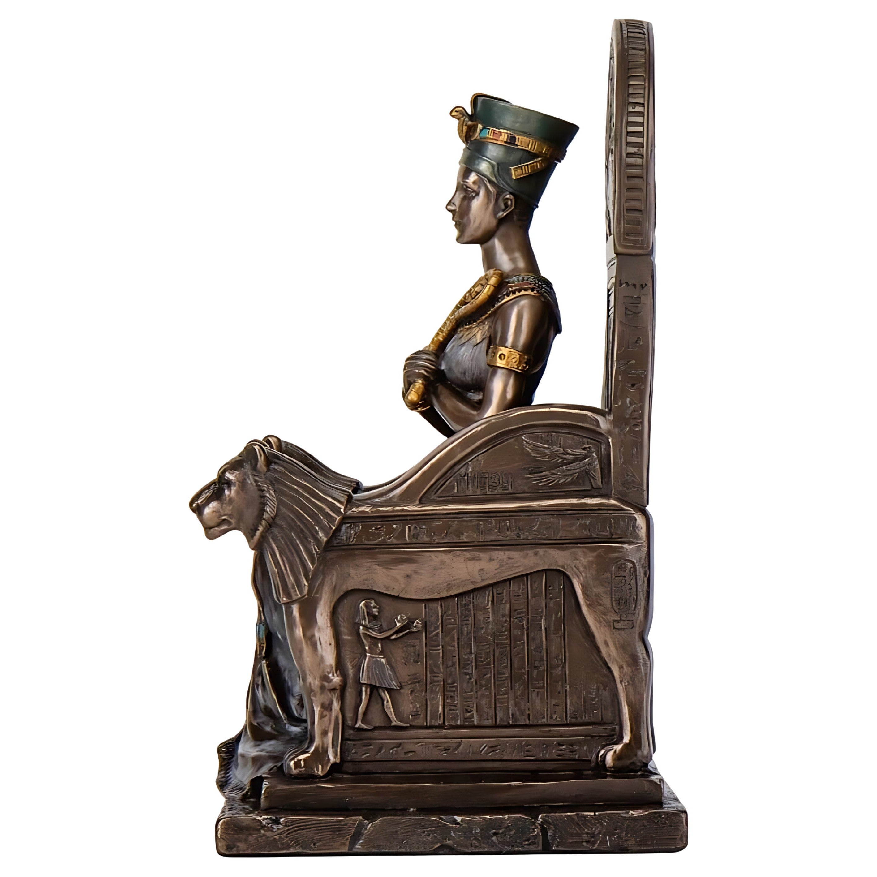Egyptian Queen Nefertiti sitting in Throne | Figurines & Statues