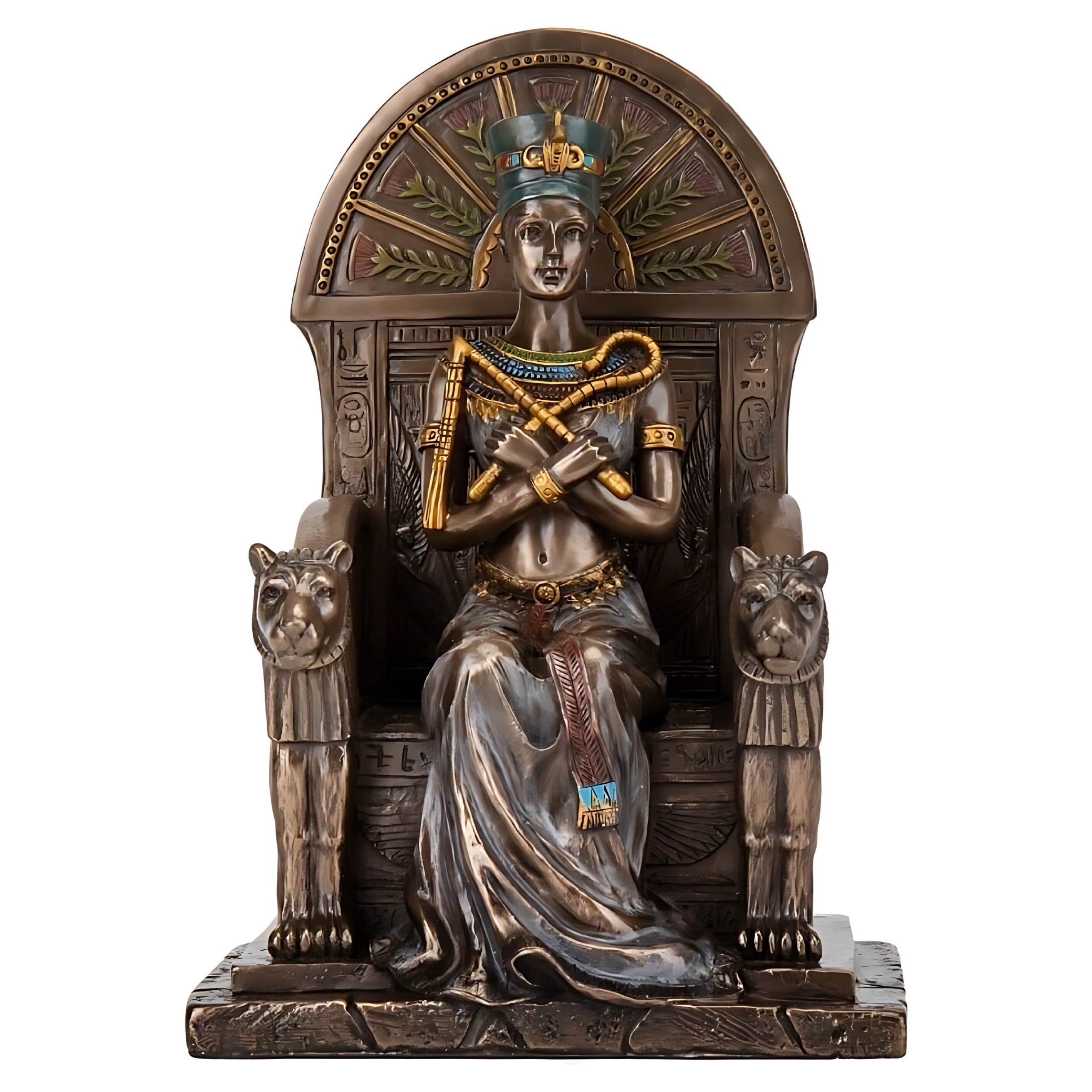 Egyptian Queen Nefertiti sitting in Throne | Figurines & Statues