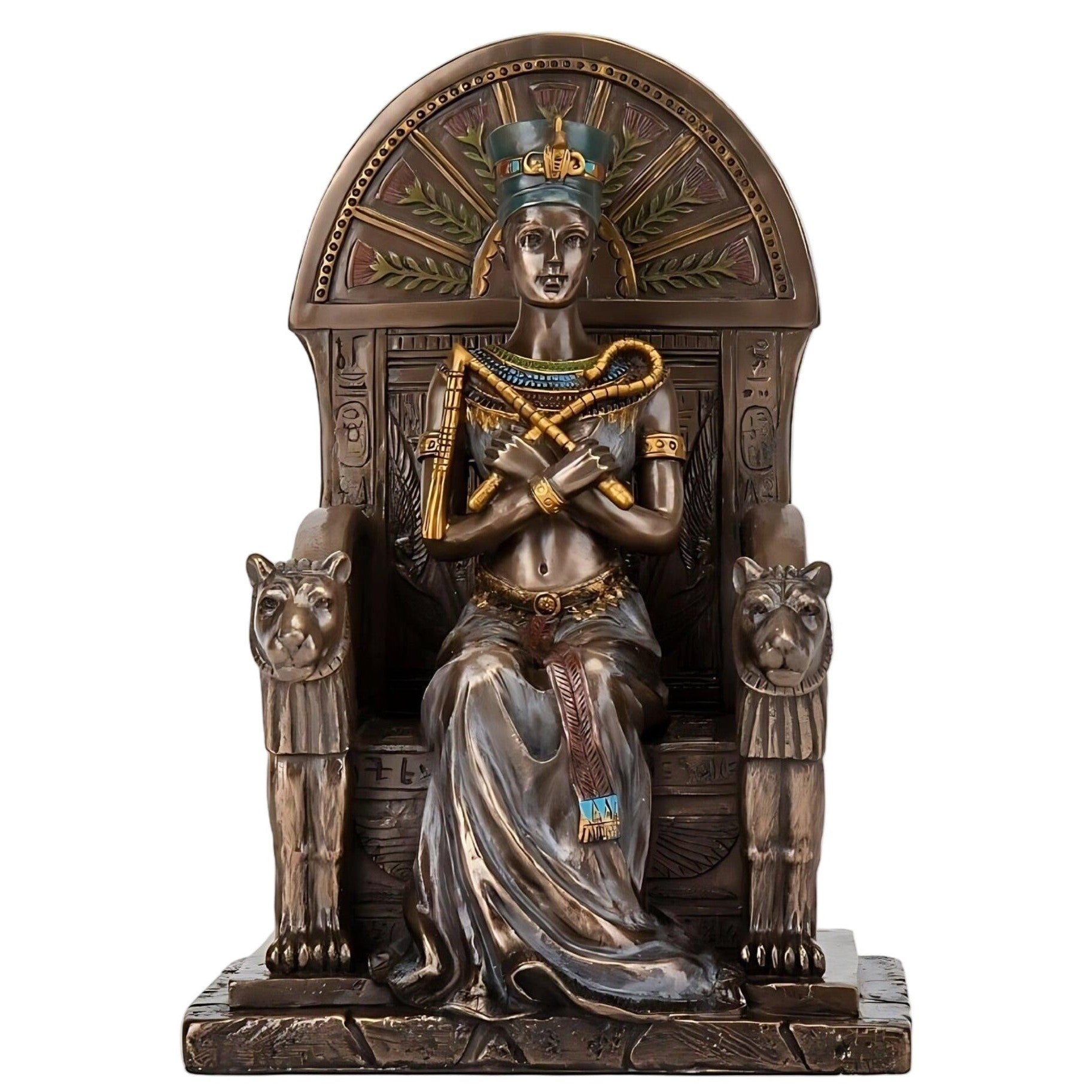 Egyptian Queen Nefertiti sitting in Throne | Figurines & Statues