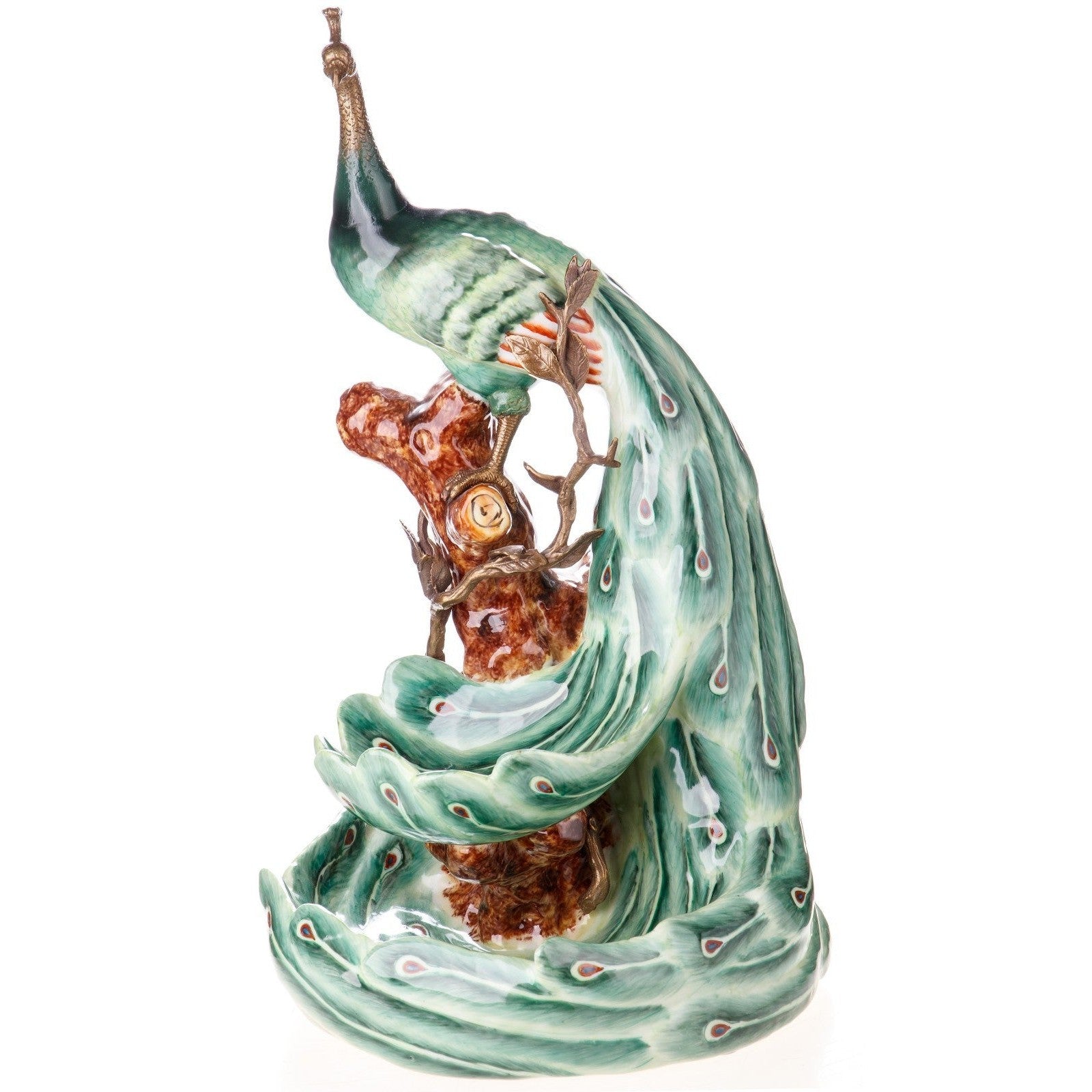 Elegant Porcelain Peacock Decorative Bowl | Vases & Bowls