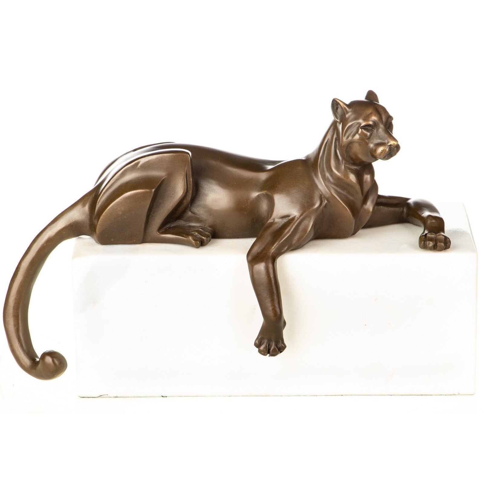 Elegant Bronze Panther Sculpture | Modern Animal Decor | Gift Idea