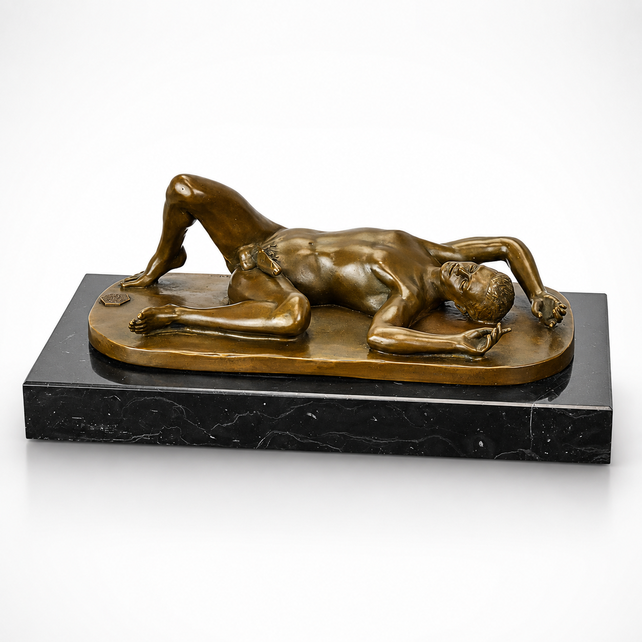 Erotic Bronze Sculpture of a Male Nude