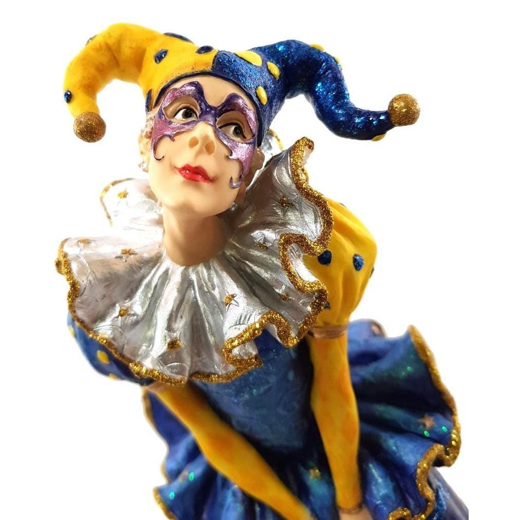 Female Jester Clown with Monkey | Animal Sculptures | Home Decor