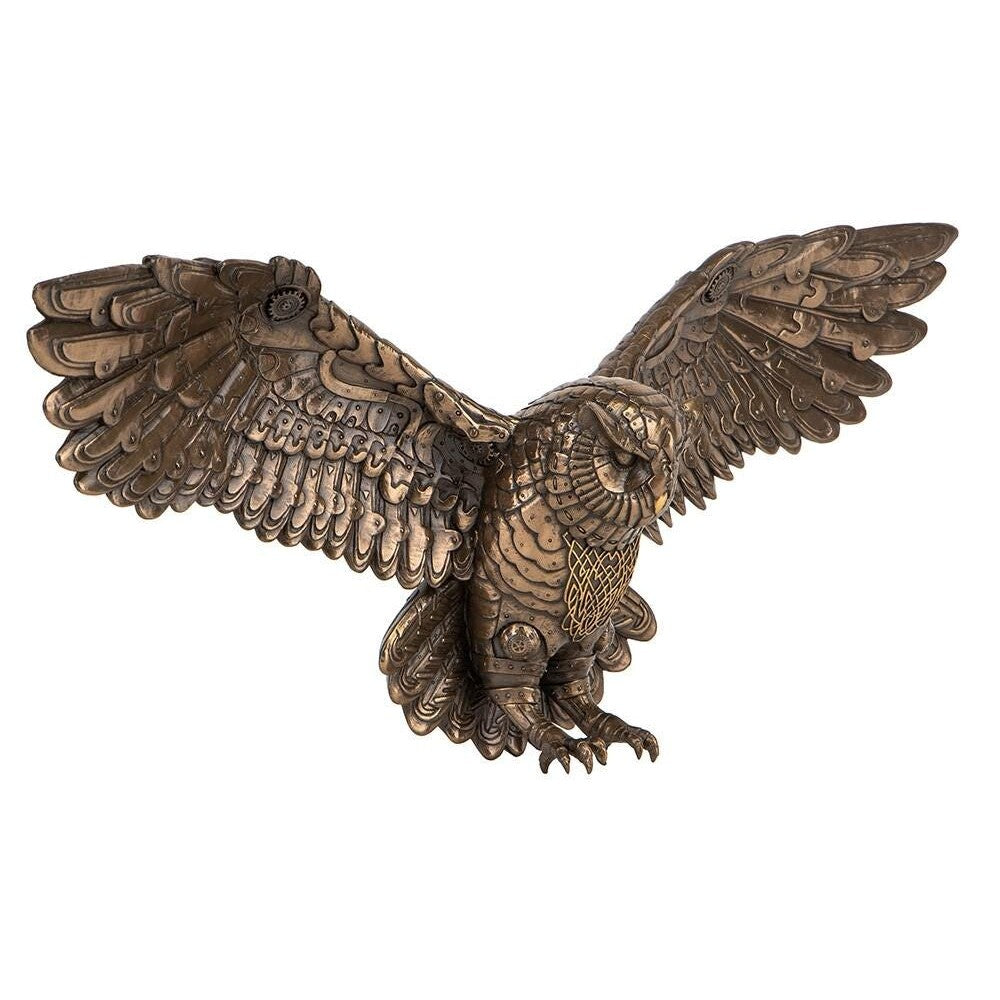 Flying Steampunk Owl Wall Sculpture | Animal Sculptures