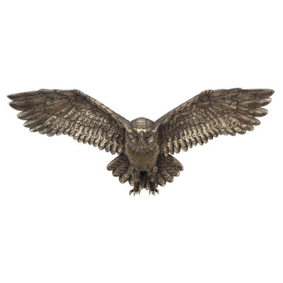 Flying Steampunk Owl Wall Sculpture | Animal Sculptures