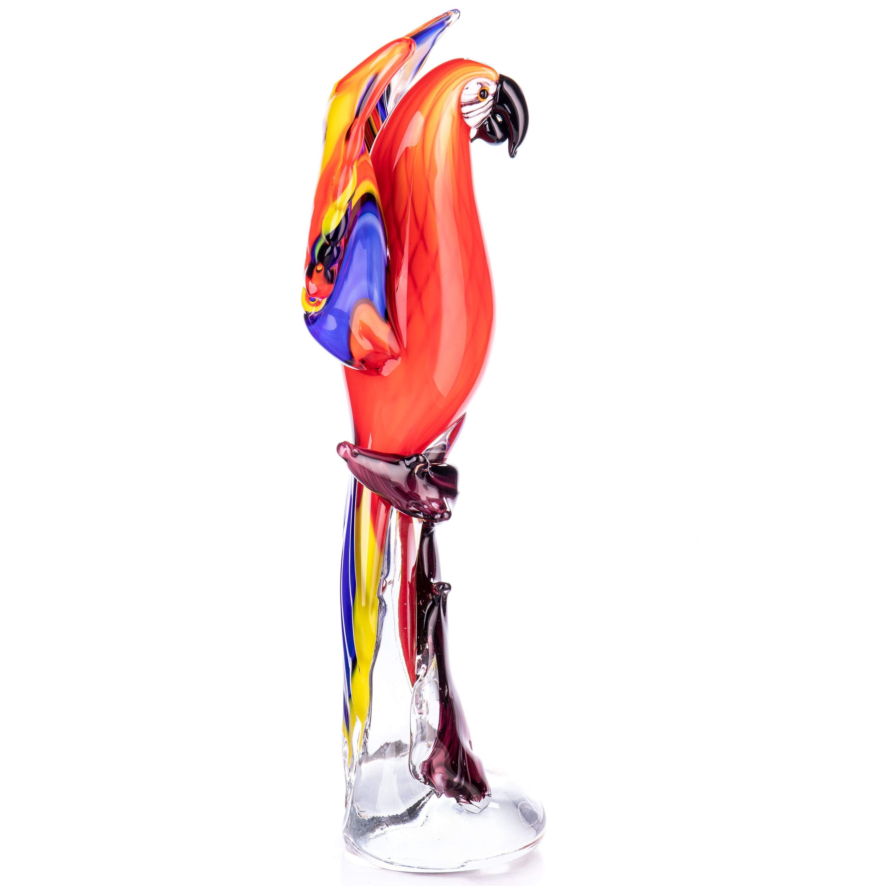 Murano Style Glass Parrot Sculpture