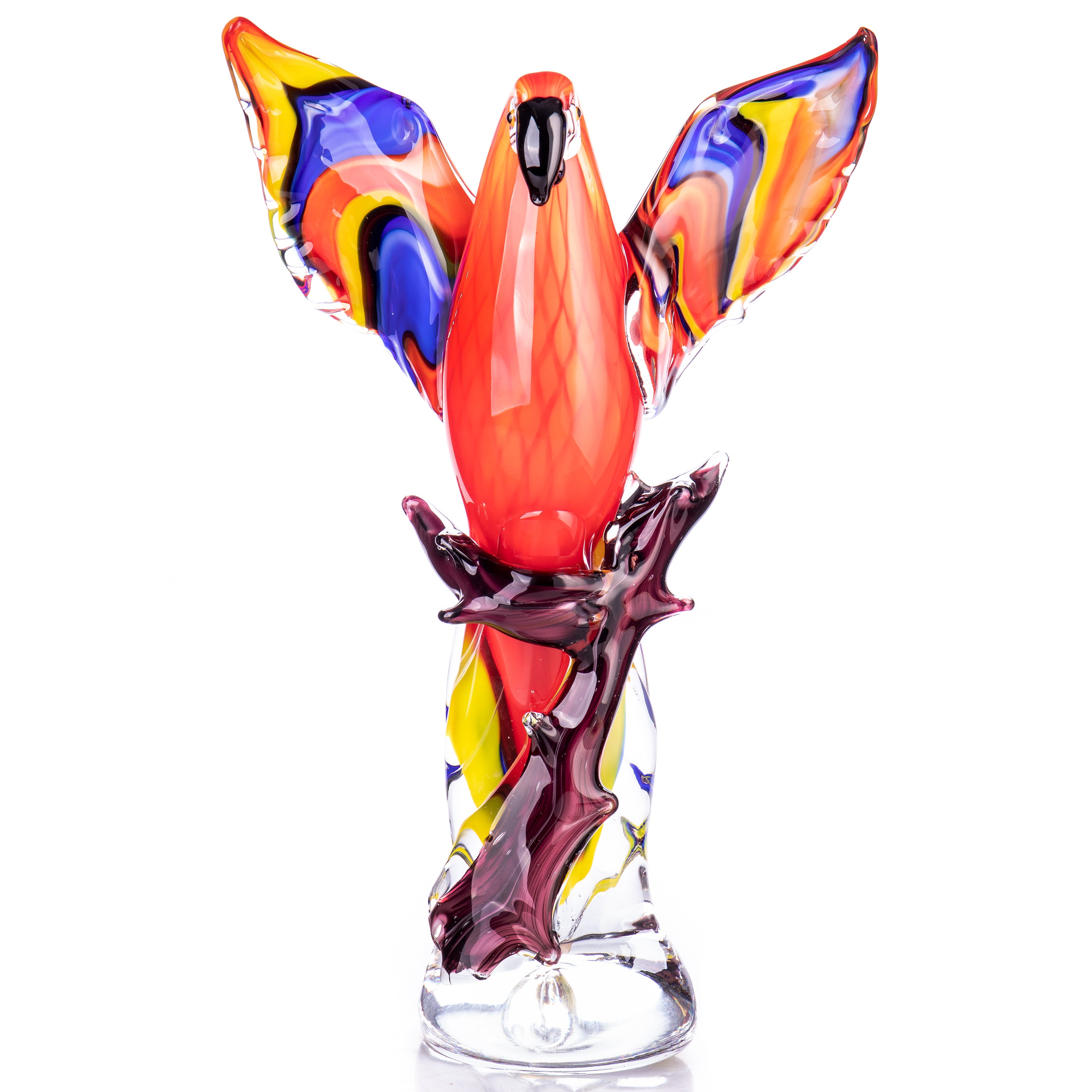 Murano Style Glass Parrot Sculpture