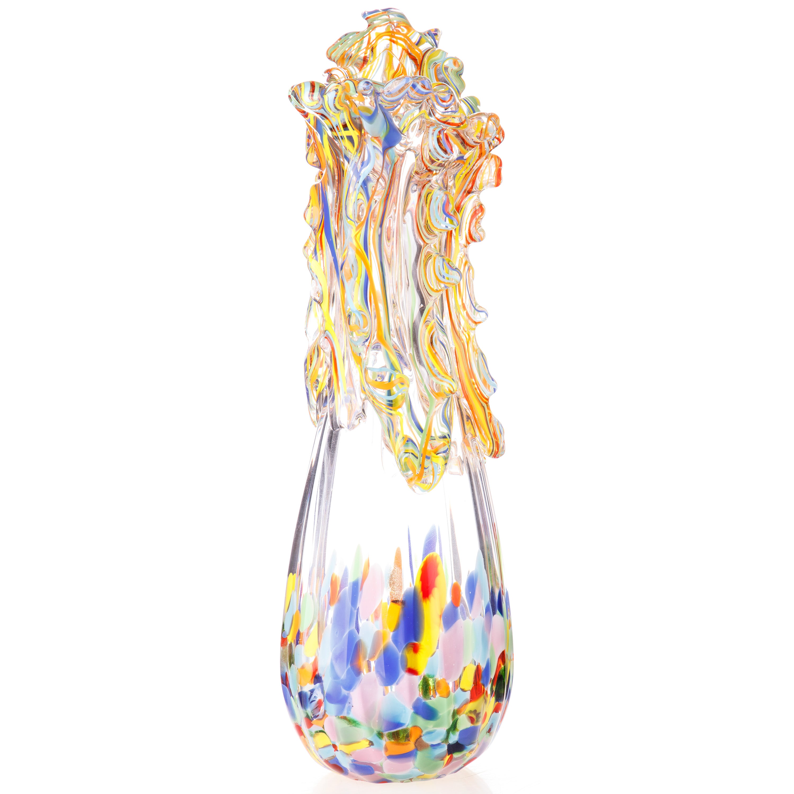 Murano Style Glass Vase – Large Sculptural Art Glass