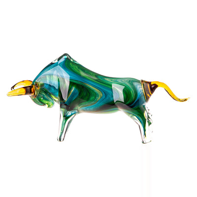 Murano style glass bull | Handcrafted Glass Decor | Unique Home Accent